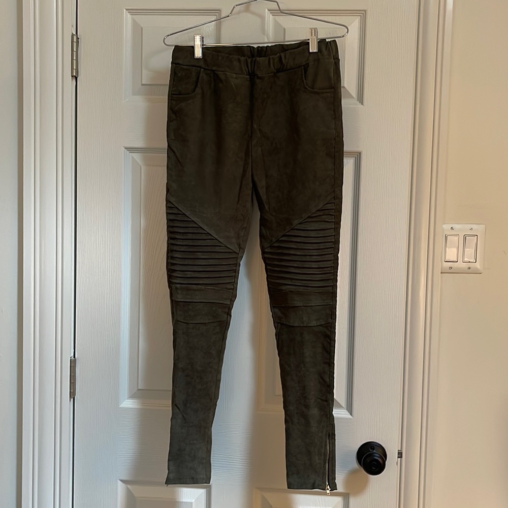 A Pair of Faux Suede Stretch Pants